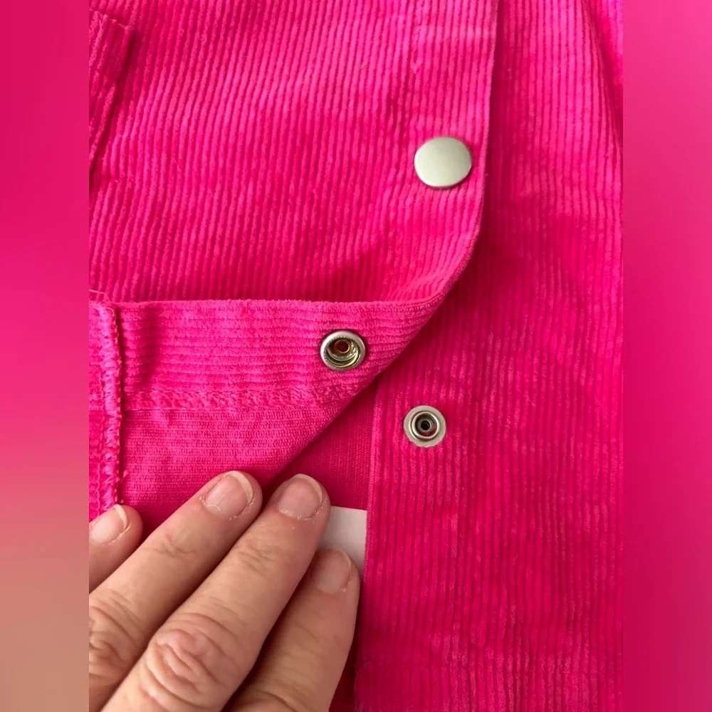 Barbie brand size 2 by Mattel. Hot‎ pink corduroy shift dress.  0519 SUPER CUTE